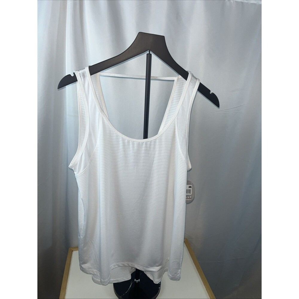 Bally Total Fitness White Women’s Tank Top Activewear Size L Workout Gym Sports